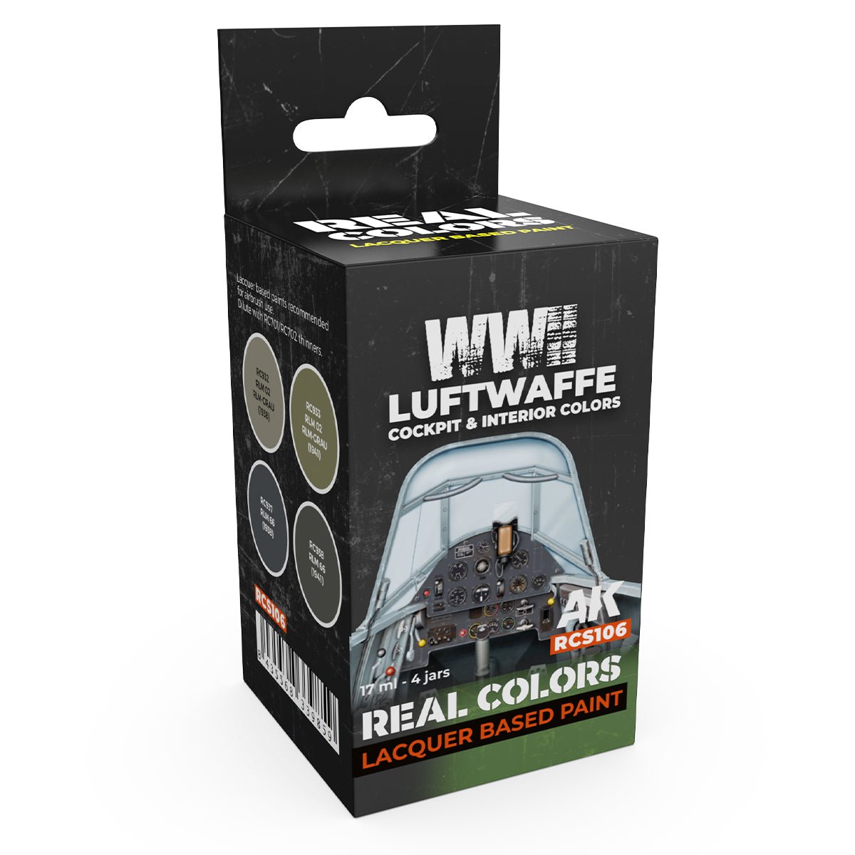 AK Interactive Real Colors - WWII Luftwaffe Cockpit & Interior Colors Set (RCS106)