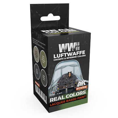 AK Interactive Real Colors - WWII Luftwaffe Cockpit & Interior Colors Set (RCS106)