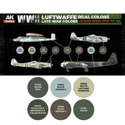 AK Interactive Real Colors - WWII Luftwaffe Late War Set (RCS103)