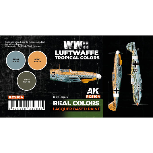 AK Interactive Real Colors - WWII Luftwaffe Tropical Set (RCS104)