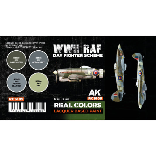 AK Interactive Real Colors - WWII RAF Day Fighter Scheme Set (RCS109)
