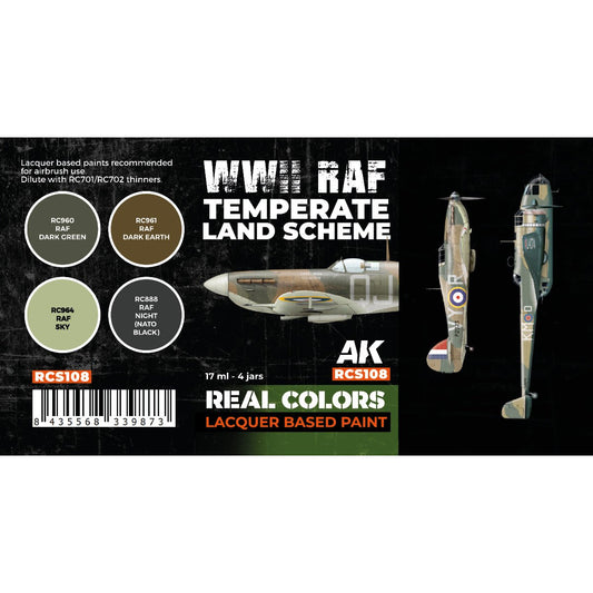 AK Interactive Real Colors - WWII RAF Temperate Land Scheme Set (RCS108)