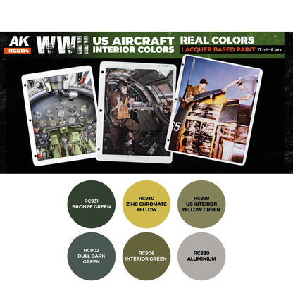 AK Interactive Real Colors - WWII US Aircraft Interior Colors Set (RCS114)