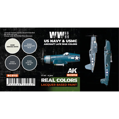 AK Interactive Real Colors - WWII US Navy & USMC Aircraft Late War Set (RCS112)
