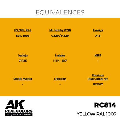 AK Interactive Real Colors - Yellow RAL 1003 17ml. (RC814)
