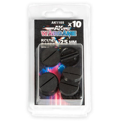 AK Interactive - Round Bases with Lip 25mm X 10 (AK1105)