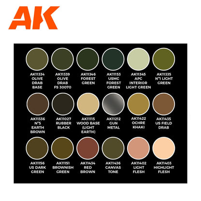 AK Interactive Signature Set - WWII & Modern US Colors by Adam Wilder (AK11763)