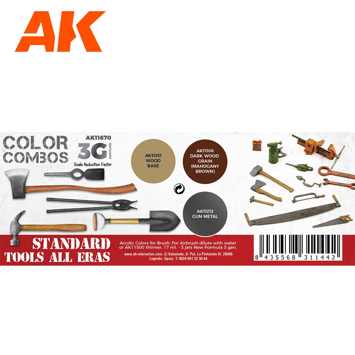AK Interactive - Standard Tools All Eras Combo 3G (AK11670)