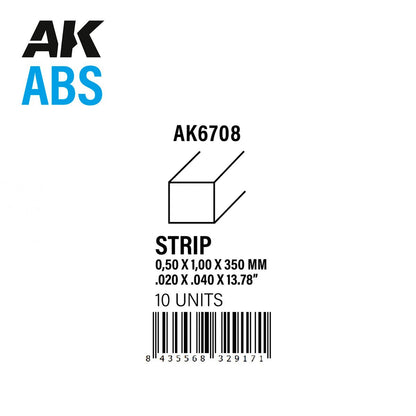 AK Interactive - Strips 0.5mm X 1mm X 350mm - ABS Strip (AK6708)