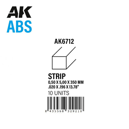 AK Interactive - Strips 0.5mm X 5mm X 350mm - ABS Strip (AK6712)