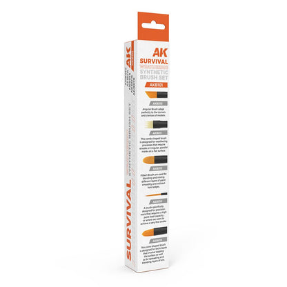 AK Interactive Survival Weathering Brushes Set (5 Brushes) (AKB101)