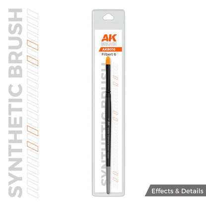 AK Interactive SYNTHETIC BRUSH - FILBERT 6 (AKB016)
