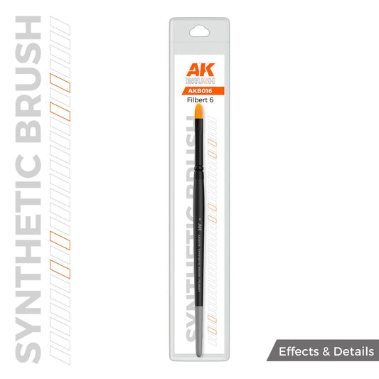 AK Interactive SYNTHETIC BRUSH - FILBERT 6 (AKB016)