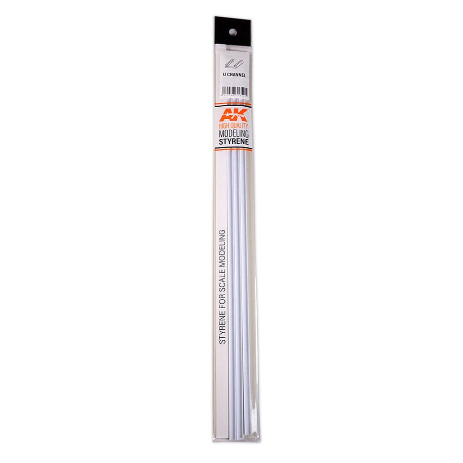 AK Interactive - U Channel 5mm Width X 350mm - Styrene Strip (AK6557)