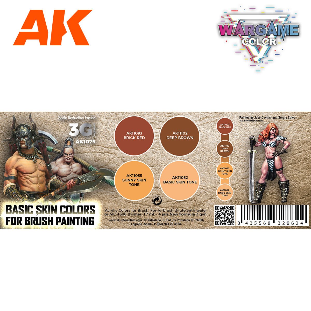 AK Interactive Wargame Color Set: Basic Skin Colors (AK1075)