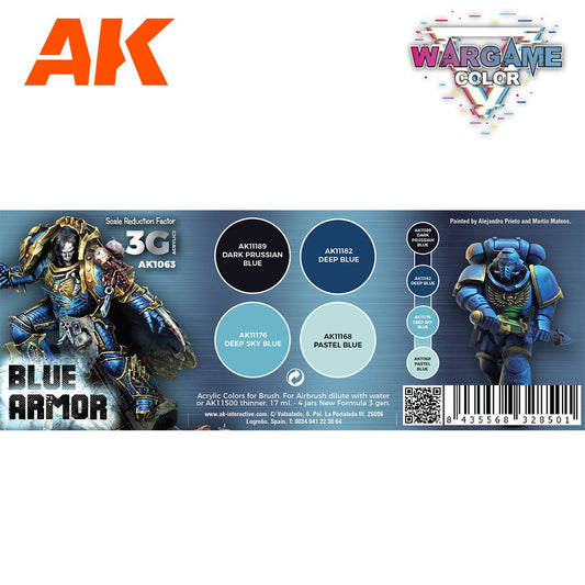 AK Interactive Wargame Color Set: Blue Armor (AK1063)