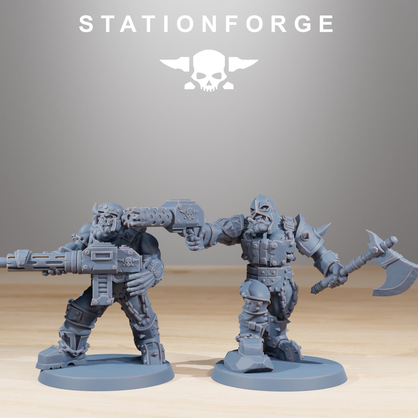 Station Forge Orkaz Berserkers 3d printed proxie Wargames minitures rpg