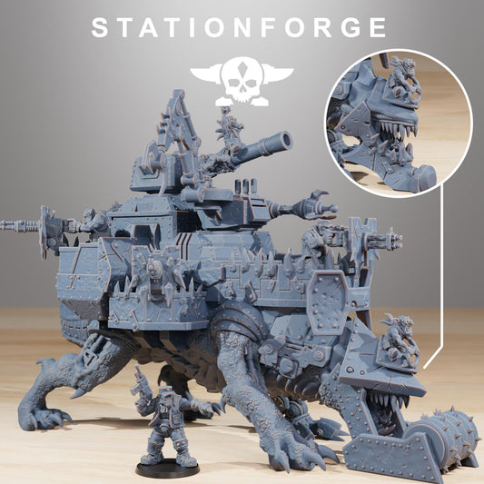 Station forge Orkaz Run Rolla (BIG BOY) Proxy minitures Tabletop RPG Wargaming 130mm base