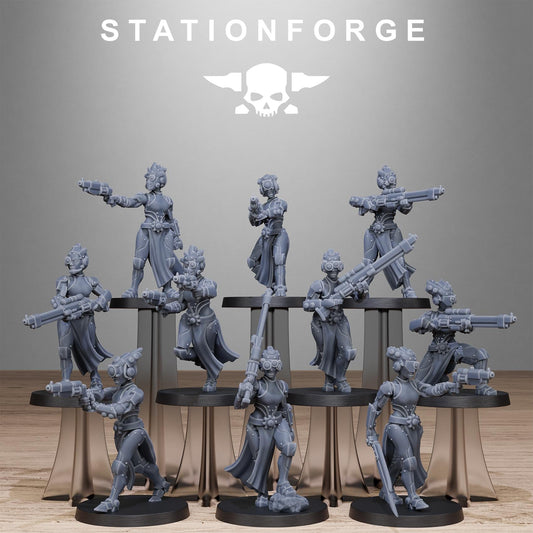 Station Forge Scavenger Sisters Infantry Proxy minitures Tabletop RPG Wargaming