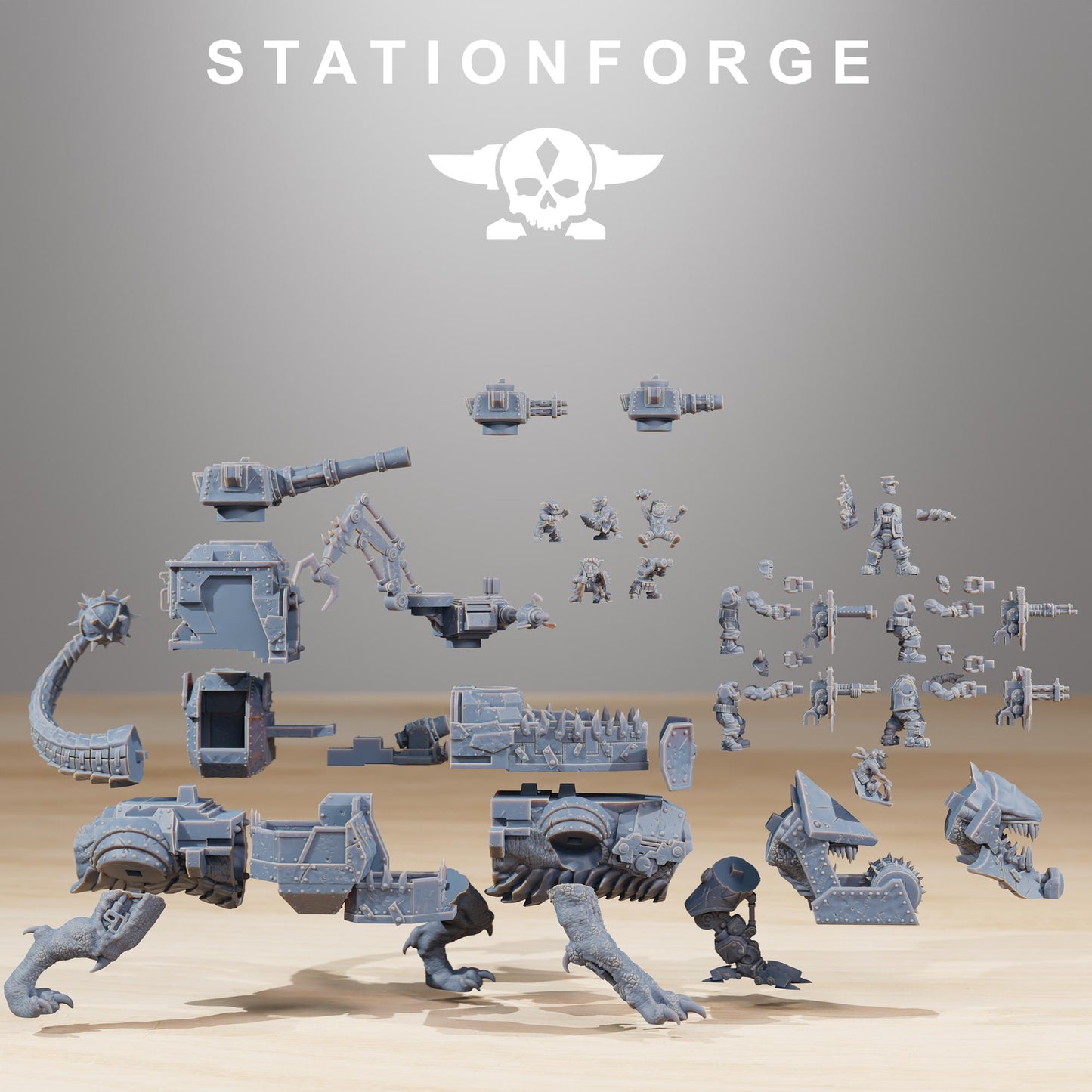 Station forge Orkaz Run Rolla (BIG BOY) Proxy minitures Tabletop RPG Wargaming 130mm base
