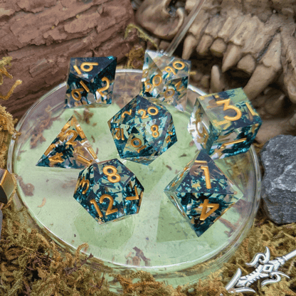 Foil Violet Sharp Dice Set