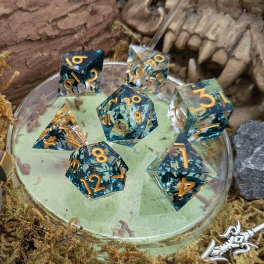 Foil Violet Sharp Dice Set