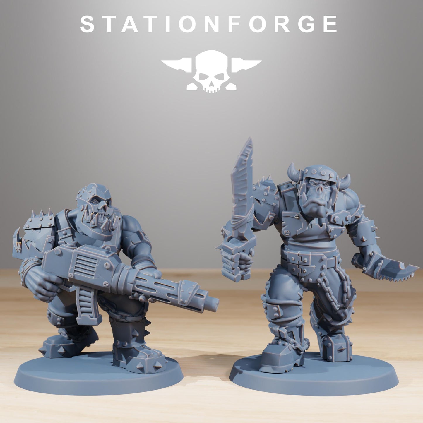 Station Forge Orkaz Berserkers 3d printed proxie Wargames minitures rpg