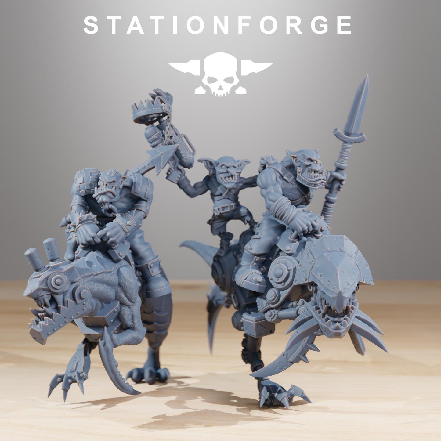 Station Forge Orkaz Beast Riders 3d printed proxie Wargames minitures rpg