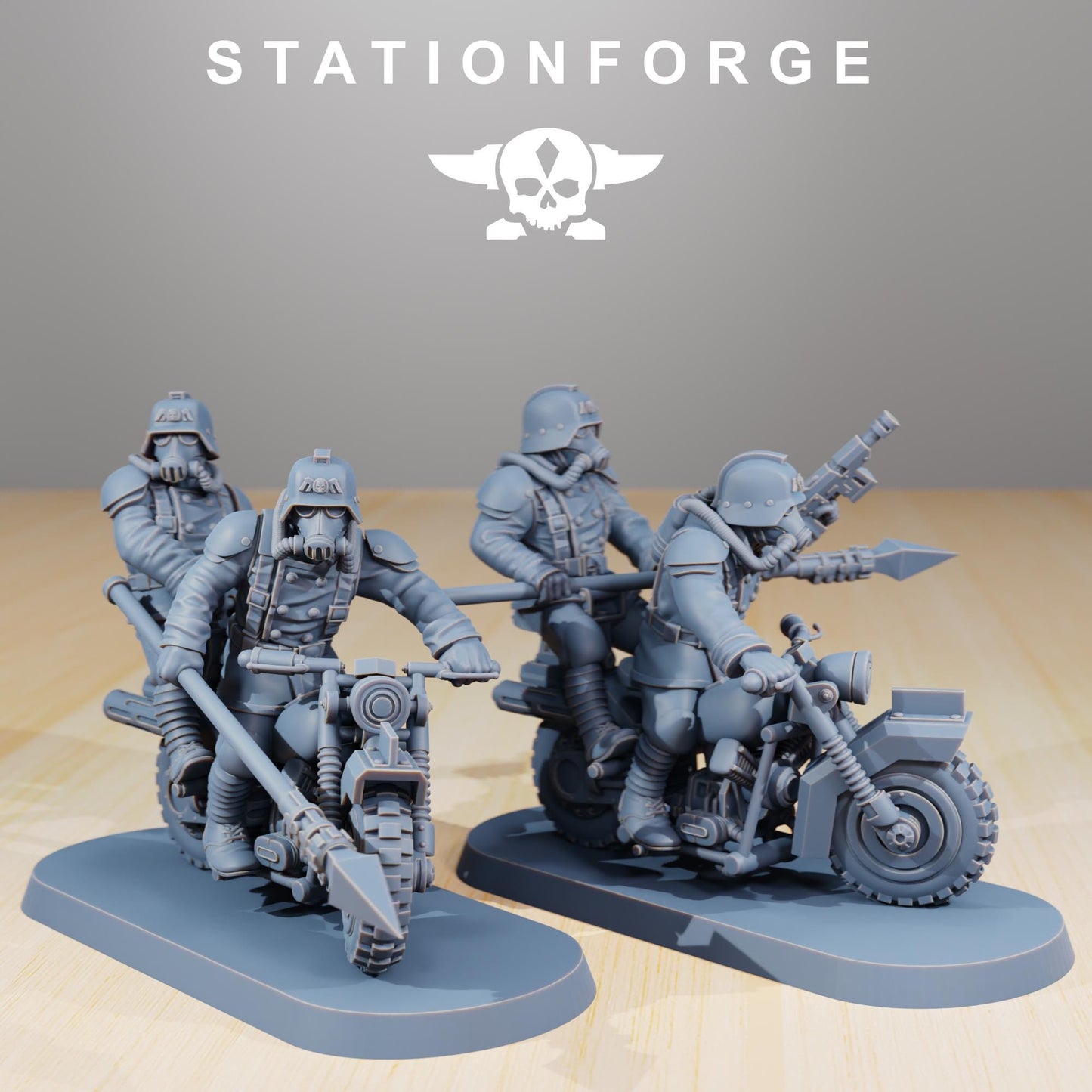 Station Forge GrimGuard Death Bikers  3d printed proxie Wargames
