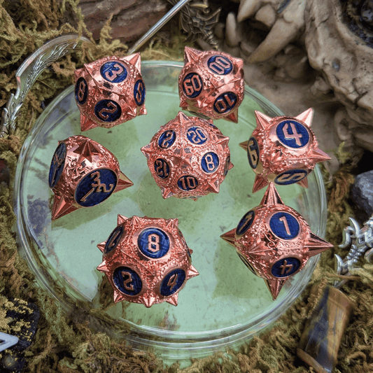 Thorns of the Blue Rose | Metal Caltrop Dice Set