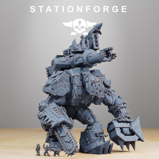Station forge Orkaz Mega Steppa  (BIG BOY) Proxy minitures Tabletop RPG Wargaming 130mm base