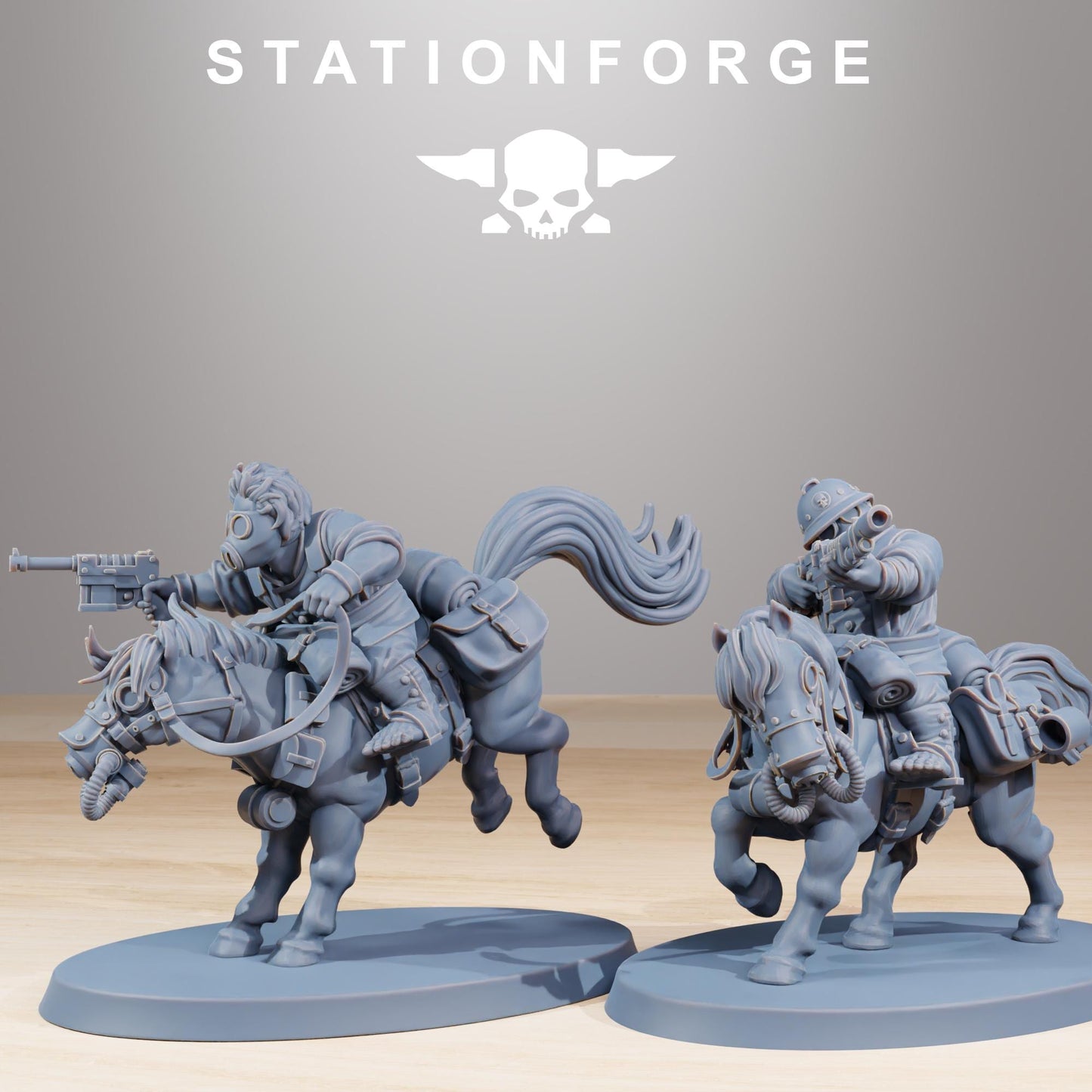 Station Forge GrimGuard Pony Riders 3d printed proxie Wargames