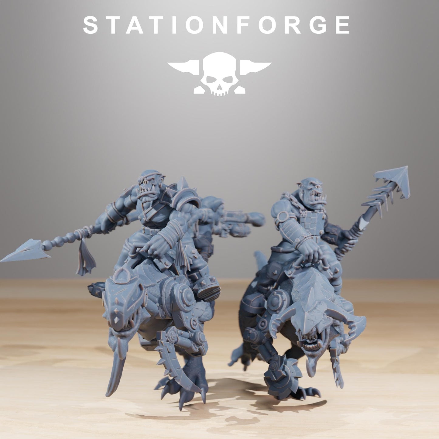 Station Forge Orkaz Beast Riders 3d printed proxie Wargames minitures rpg