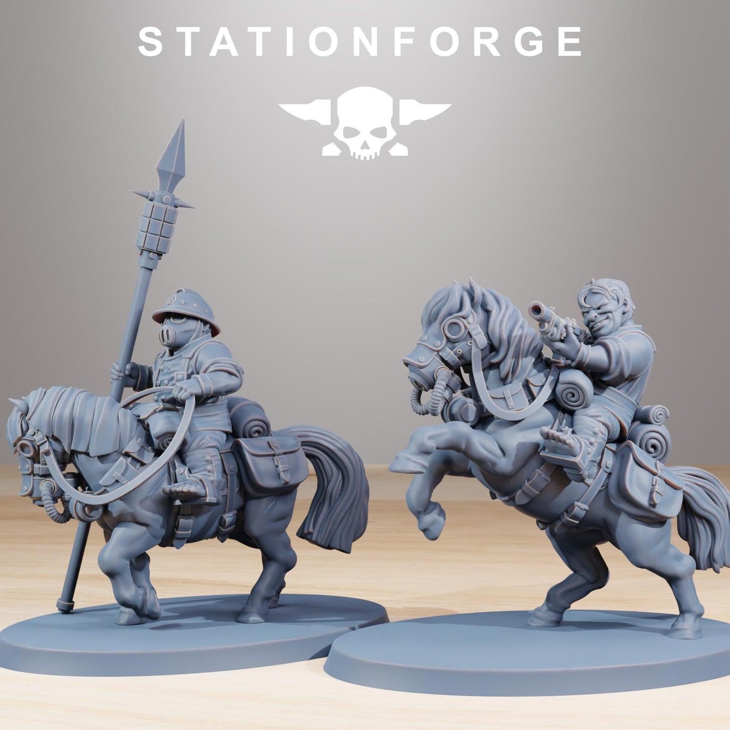 Station Forge GrimGuard Pony Riders 3d printed proxie Wargames