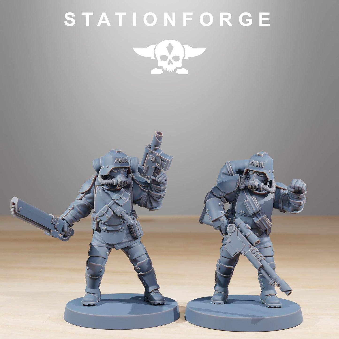 Station Forge GrimGuard Ironclads Fighters 3d printed proxie Wargames