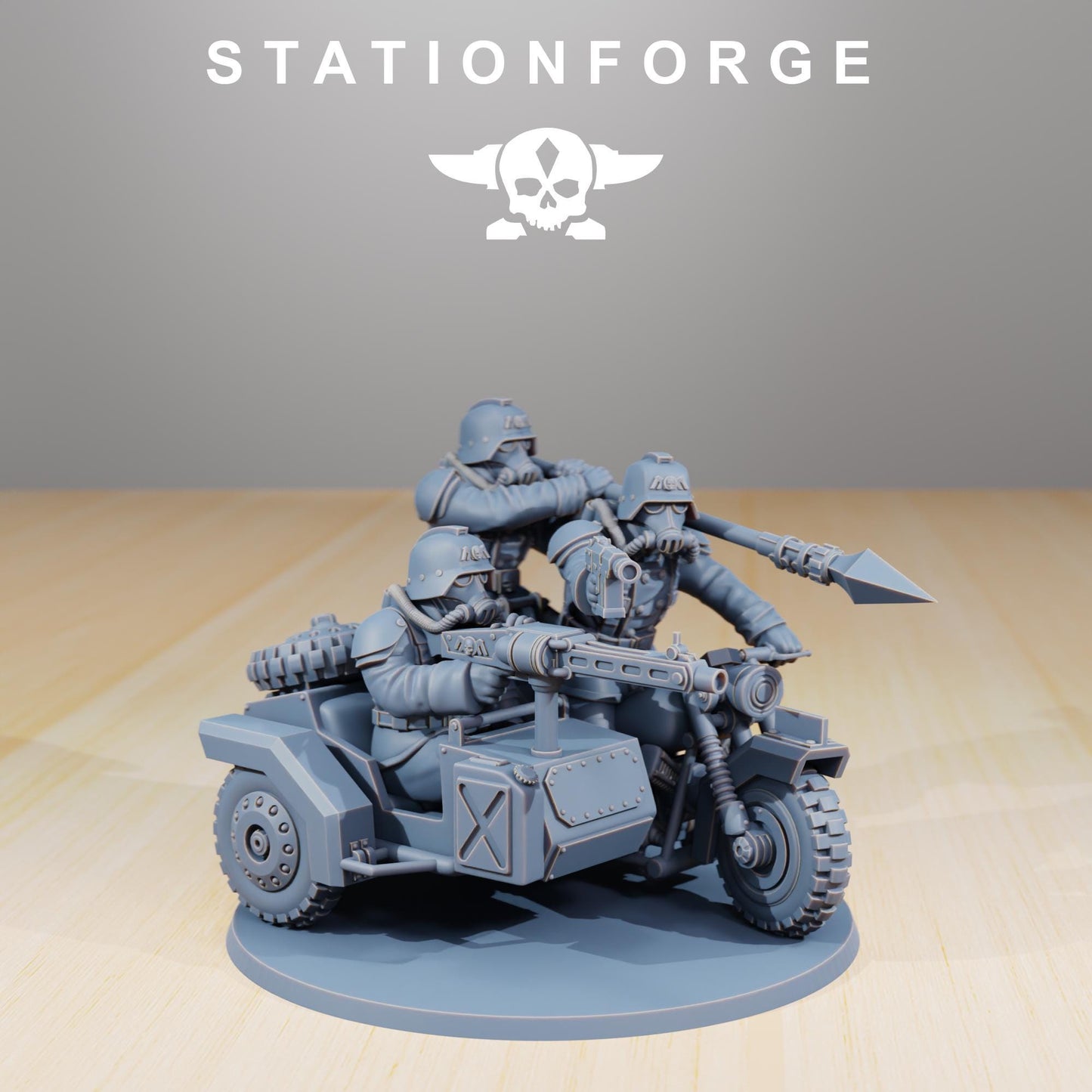 Station Forge GrimGuard Death Bikers  3d printed proxie Wargames