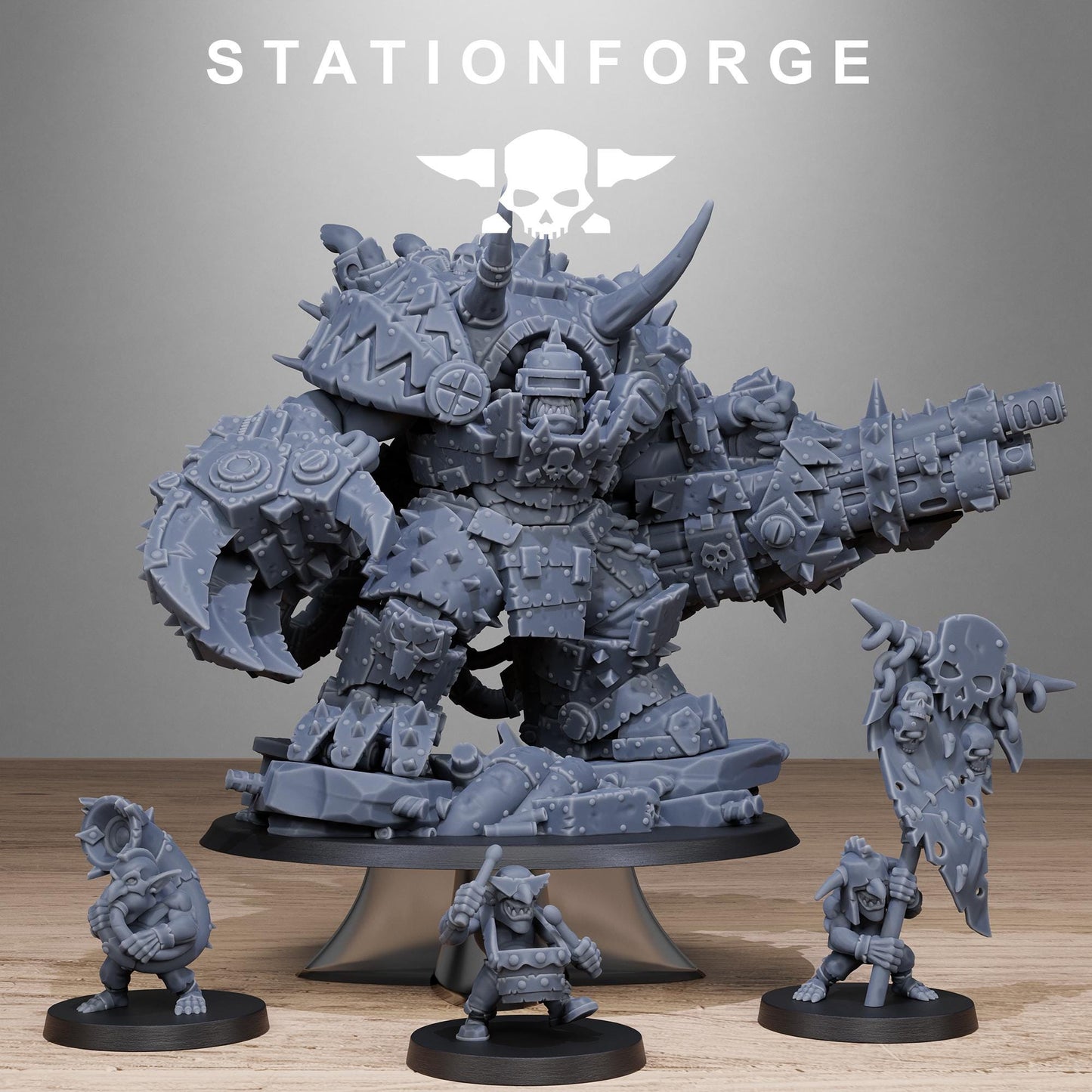 Station Forge Orkaz_Grand_Nutta v3 minitures  Tabletop RPG Wargaming custom weapon choice now available