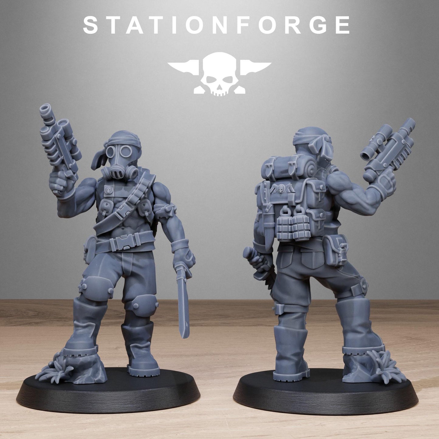 Station Forge GrimGuard Jungle Fighters v2 3d printed proxie Wargames