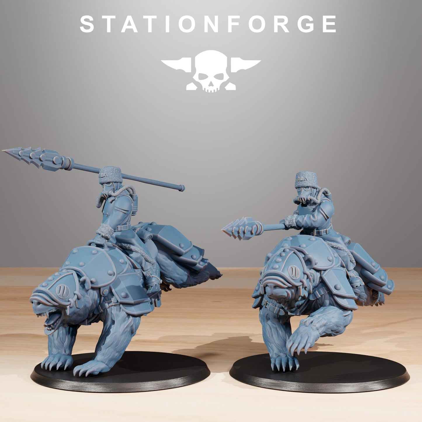 Station Forge GrimGuard Bear Riders 3d printed proxie Wargames