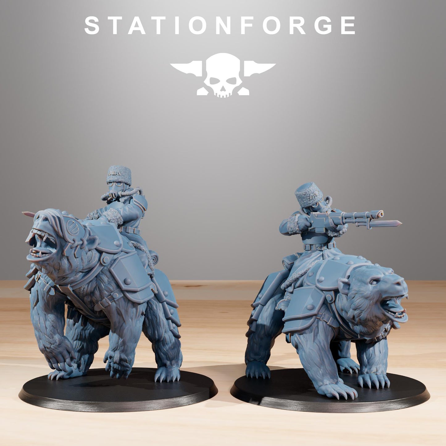 Station Forge GrimGuard Bear Riders 3d printed proxie Wargames