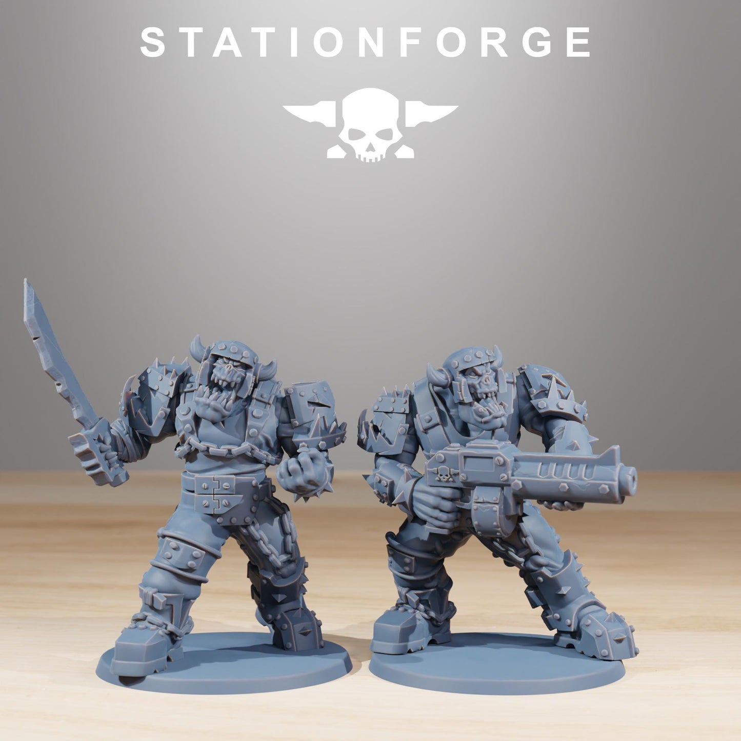 Station Forge Orkaz Berserkers 3d printed proxie Wargames minitures rpg