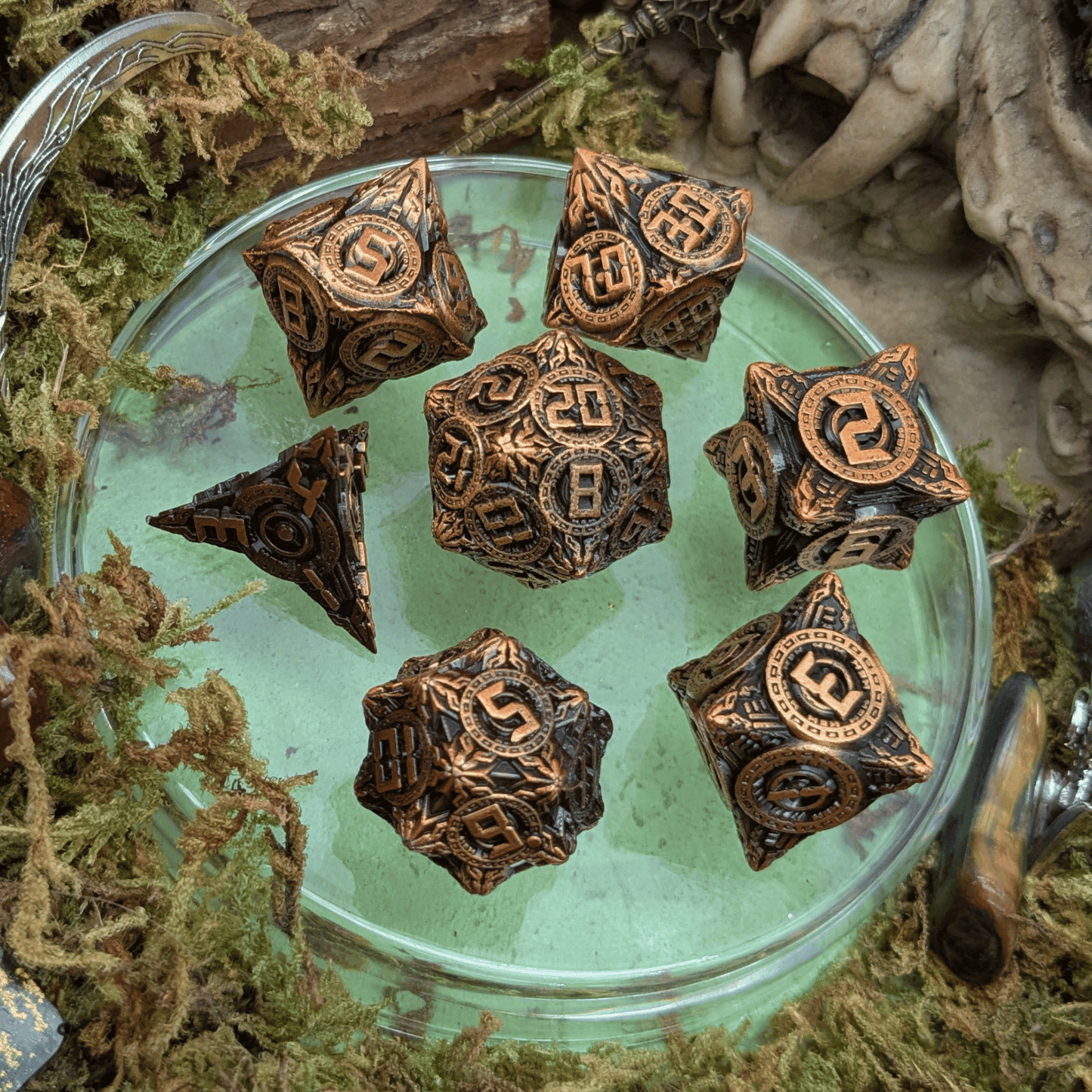 Engine Copper Metal Core Dice Set