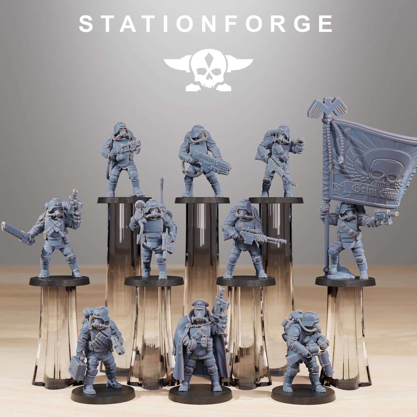 Station Forge GrimGuard Ironclads Fighters 3d printed proxie Wargames