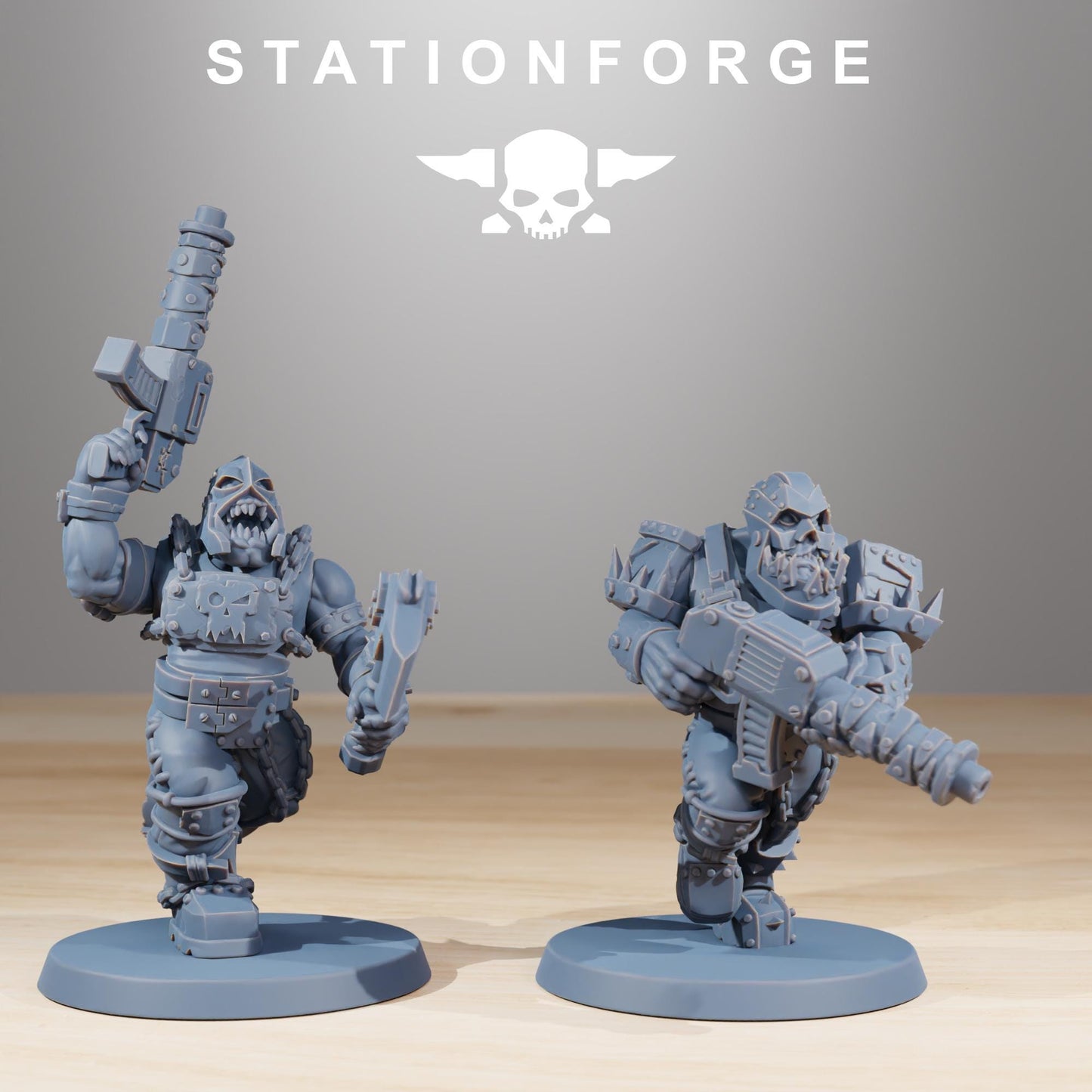 Station Forge Orkaz Berserkers 3d printed proxie Wargames minitures rpg