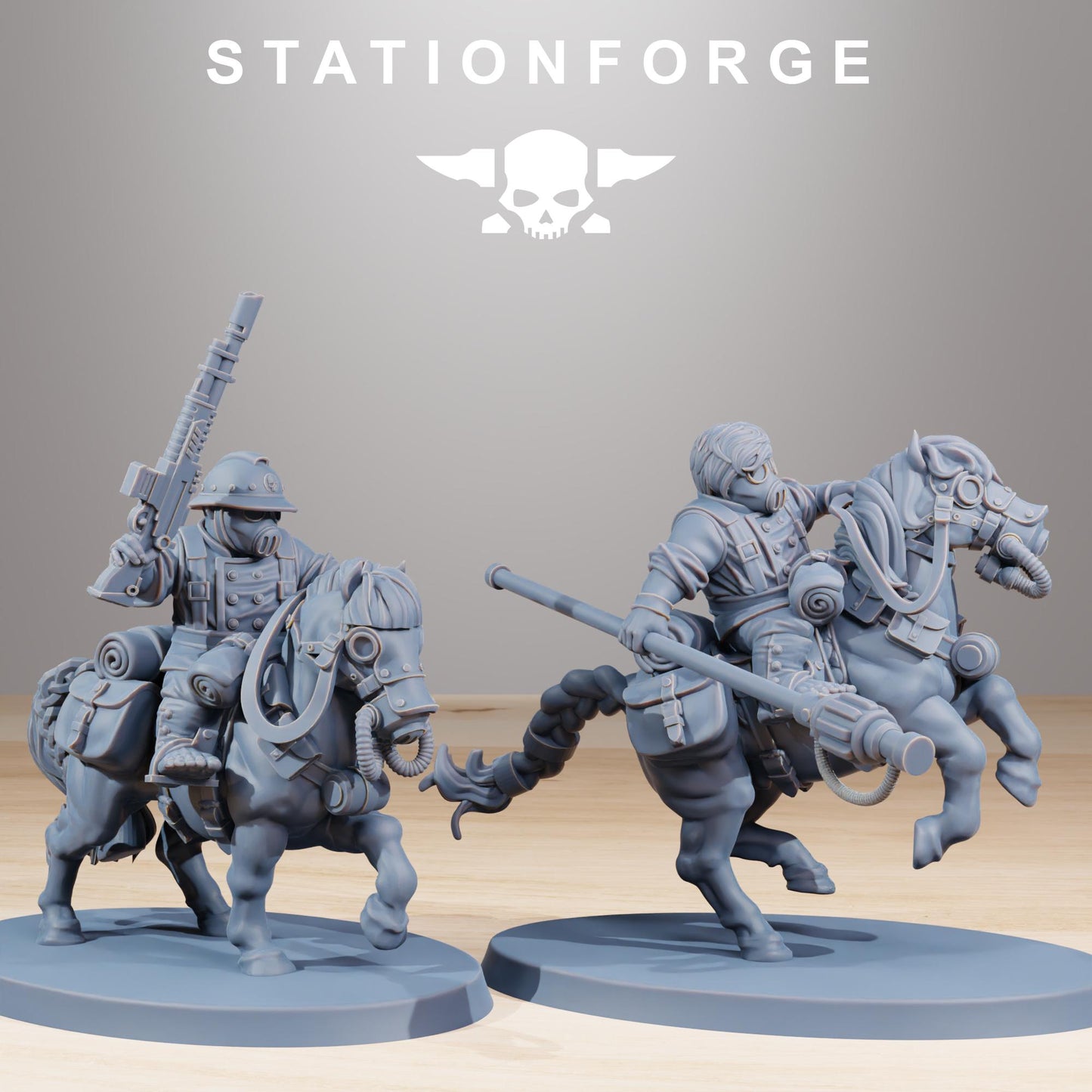 Station Forge GrimGuard Pony Riders 3d printed proxie Wargames