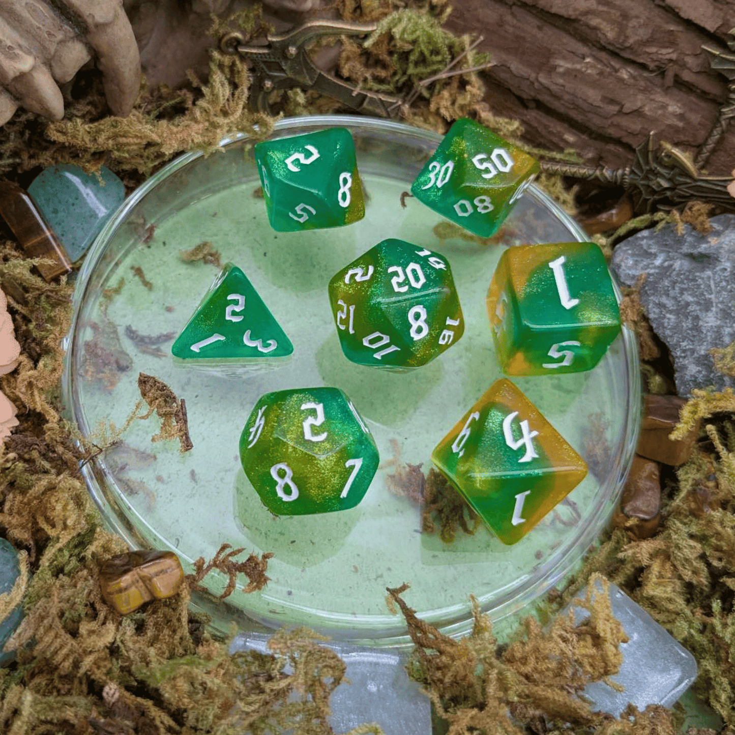 Lime Green Fog  Dice