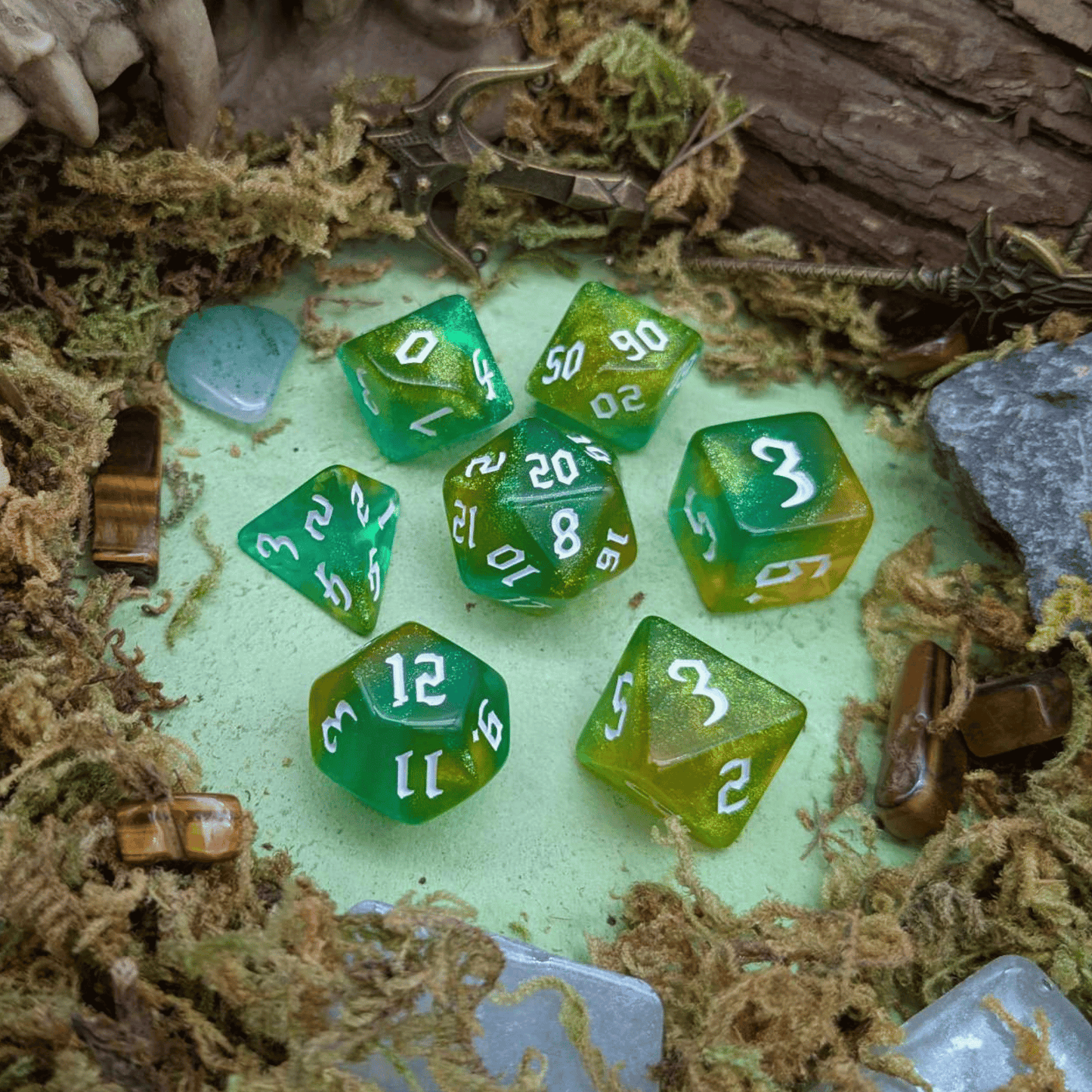 Lime Green Fog  Dice