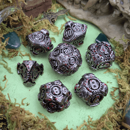 Gears Splatter Metal Core Dice Set