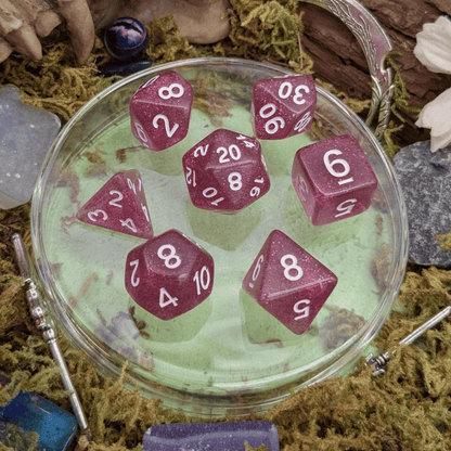 Glitter Orchid Dice Set