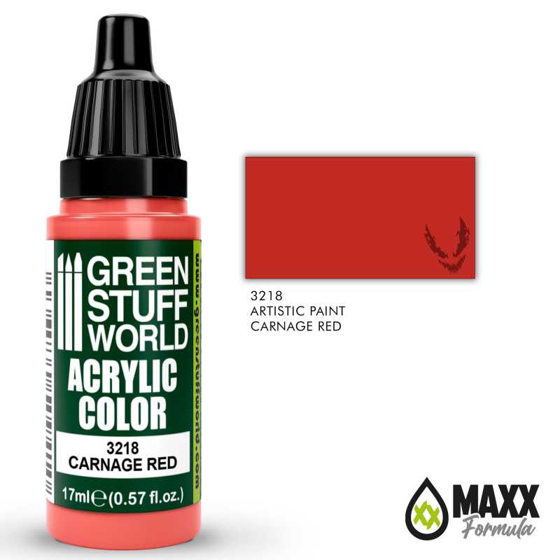 Green Stuff World Acrylic Color Paint - CARNAGE RED 17ml